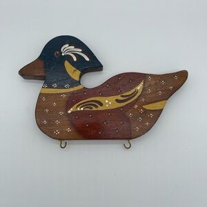 Vintage Solid Wood Duck Painted Wall Cottage Core Grandma Core